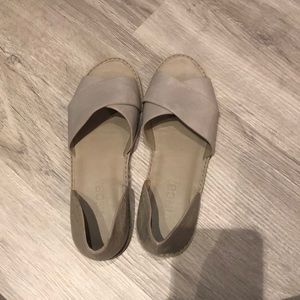 Vince Grey Leather Open Toe Shoes Size 6